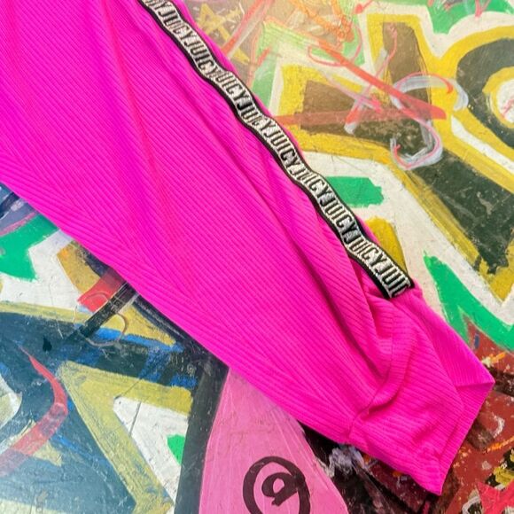 Juicy Couture Hot Pink Sleep Pants w Logo Sides & Drawstring | Y2K Vibe |  Large - Picture 4 of 13